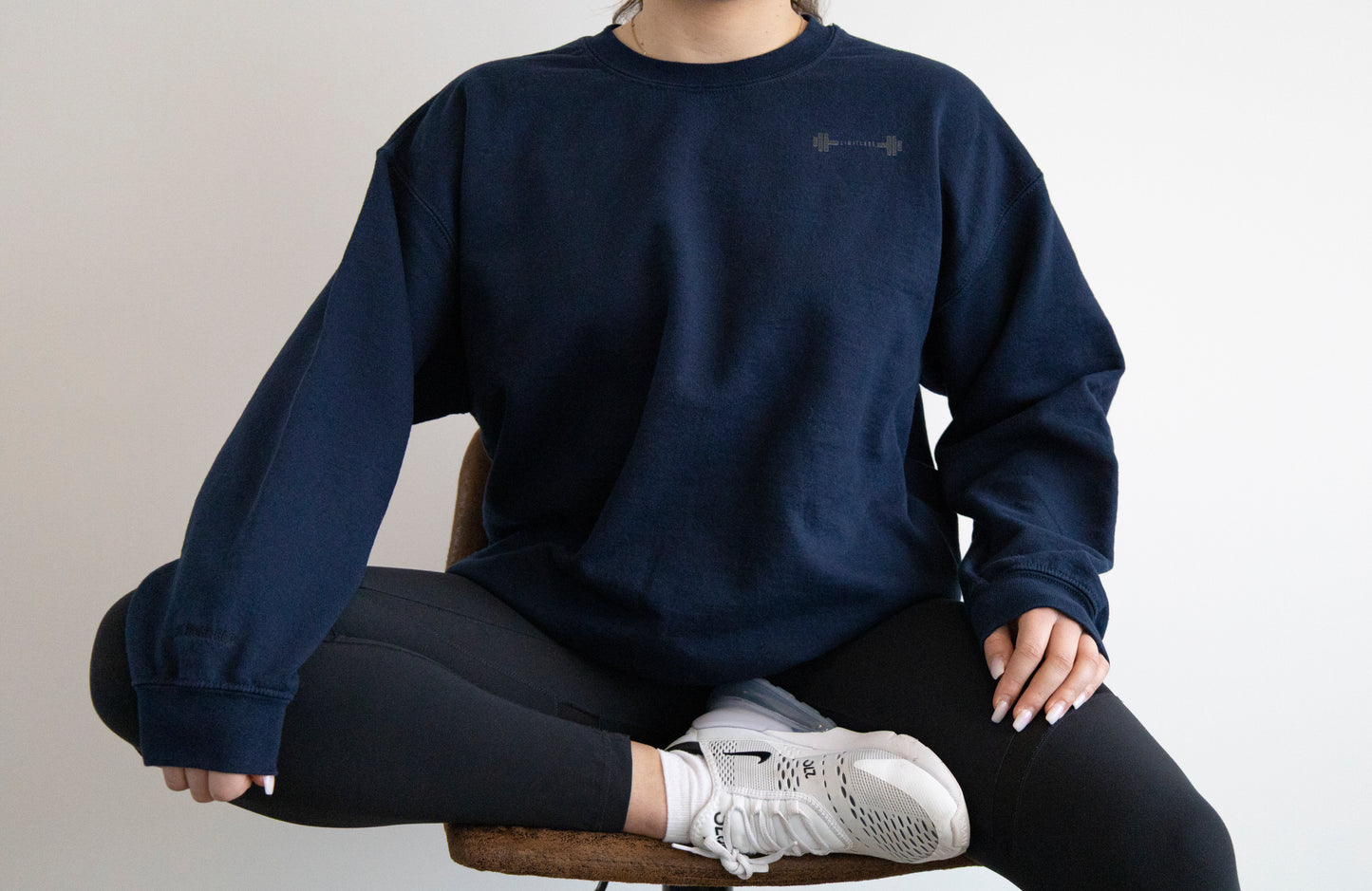 Limitless Barbell Unisex Crew (Navy Blue)